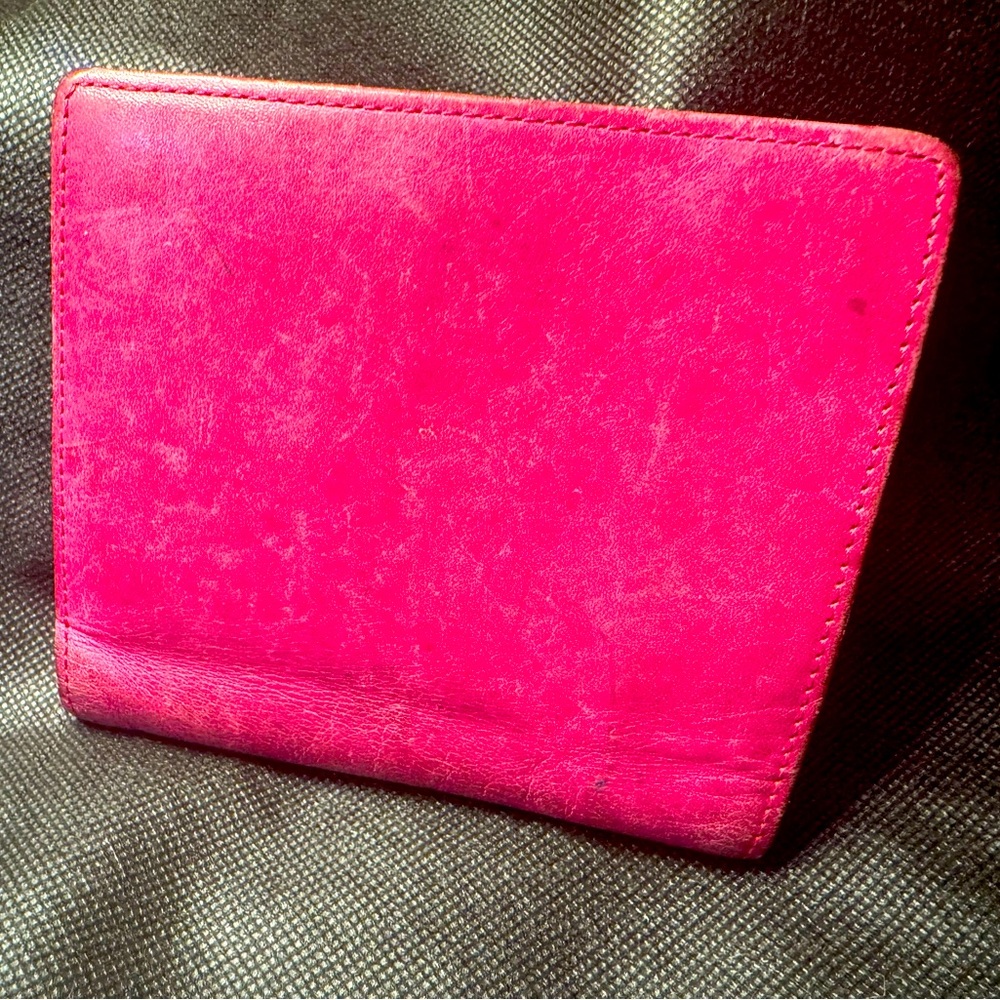 Yves Saint Laurent Pink YSL Wallet Logo Bifold Rare Saint Laurent Vintage YSL - Picture 2 of 12